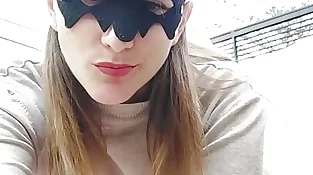 Chick loves the onanism with a wand fuck stick outside her car and outdoors until reaching ejaculation