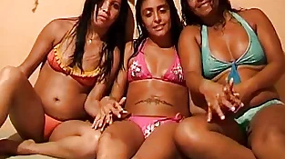All girl 3some with stellar teenagers impatient for