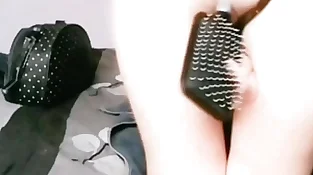 This jaw-dropping female brushes herself to have ejaculations