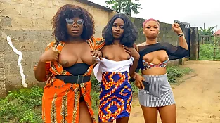Ultra-kinky African Honies Showcase Boobs For Real Lesbo 3 way After Jungle Rave